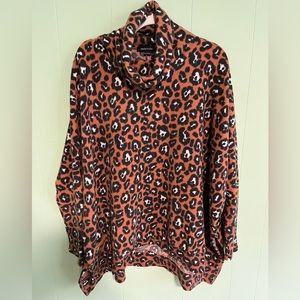 SIMPLY SOUTHERN Animal Cheetah Leopard Print Poncho Cape Shawl Sweater -…